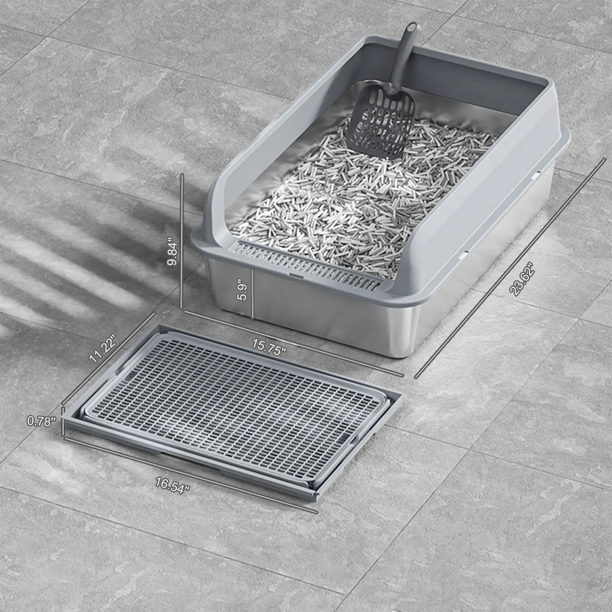 Stainless Steel Litter Tray