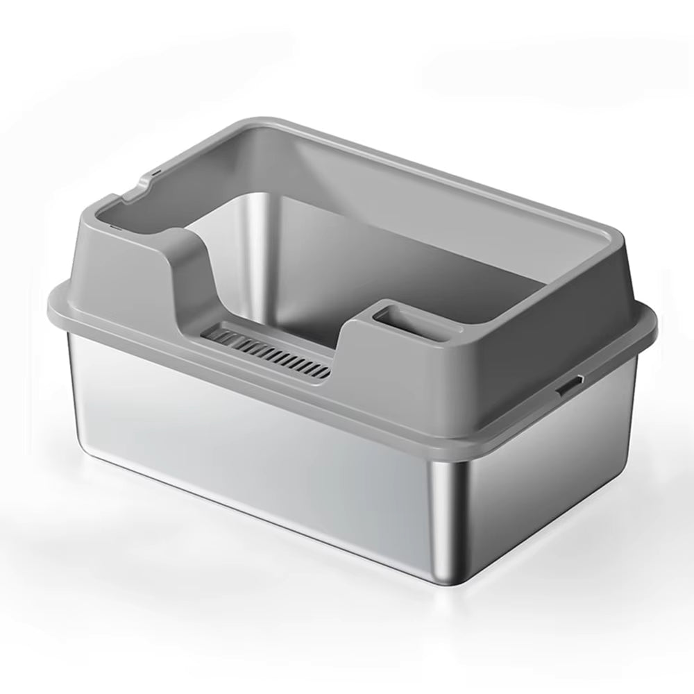 Stainless Steel no mess-Cat Litter Box with Lid and Scoop